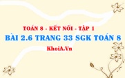 Bài 2.6 trang 33 SGK Toán 8 tập 1 Kết nối tri thức